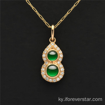 Алмазга-жетекчилер Jade Jadeite Gourd Clavicle Chain Pendant